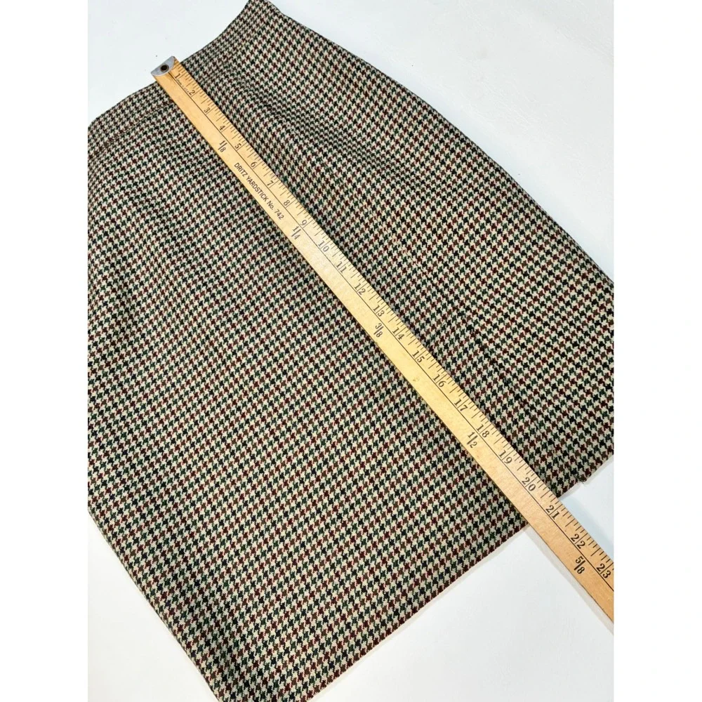 Vintage Prisma Houndstooth Wool Blend Pencil Skirt‎ Career USA Size 8
